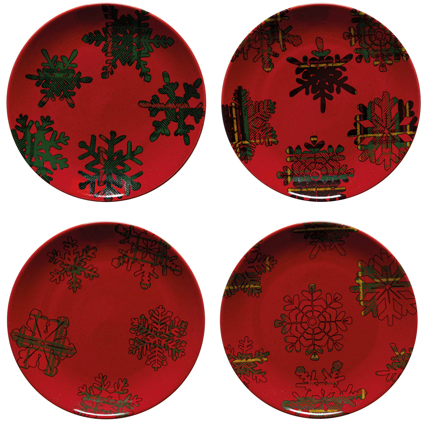 Set 4 Salad/Dessert Plates Snow Flake, Casafina by COSTA NOVA