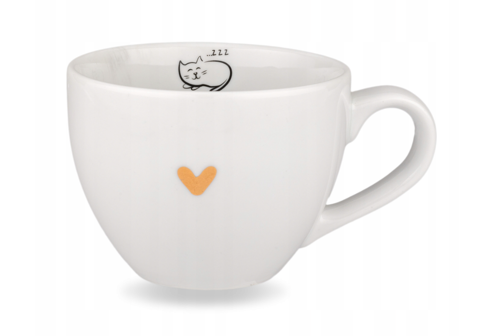 Biały Kubek Porcelanowy 500 ml - Trzy małe kotki dla Miłośnika Kotów