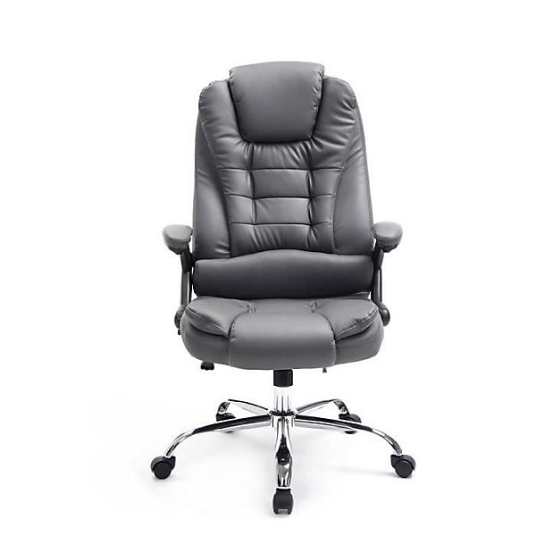 Fauteuil de bureau CLP Thor XXL Similicuir Gris réglable 5 roulettes