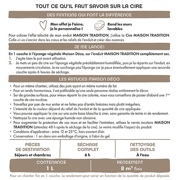 Cire Maison Déco Maison Tradition incolore 1L