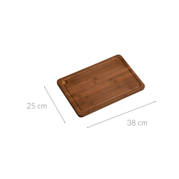 Deska z rowkami, do serwowania, ciemny bambus, 38 x 25 cm