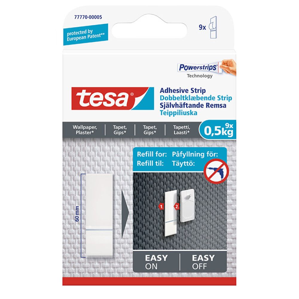 MONTERINGSTAPE TESA TAPET POWERSTRIP 3KG 6STK