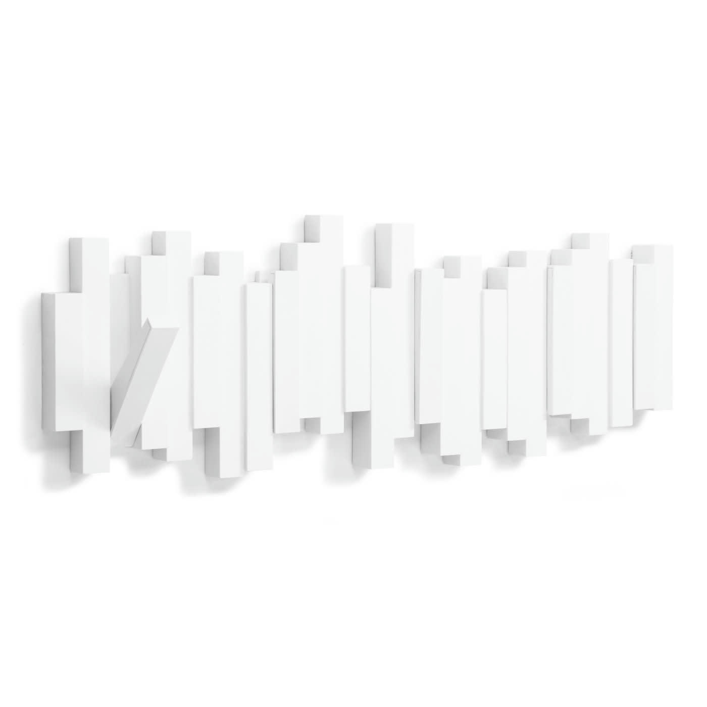 STICKS - Porte manteau design mural sticks blanc