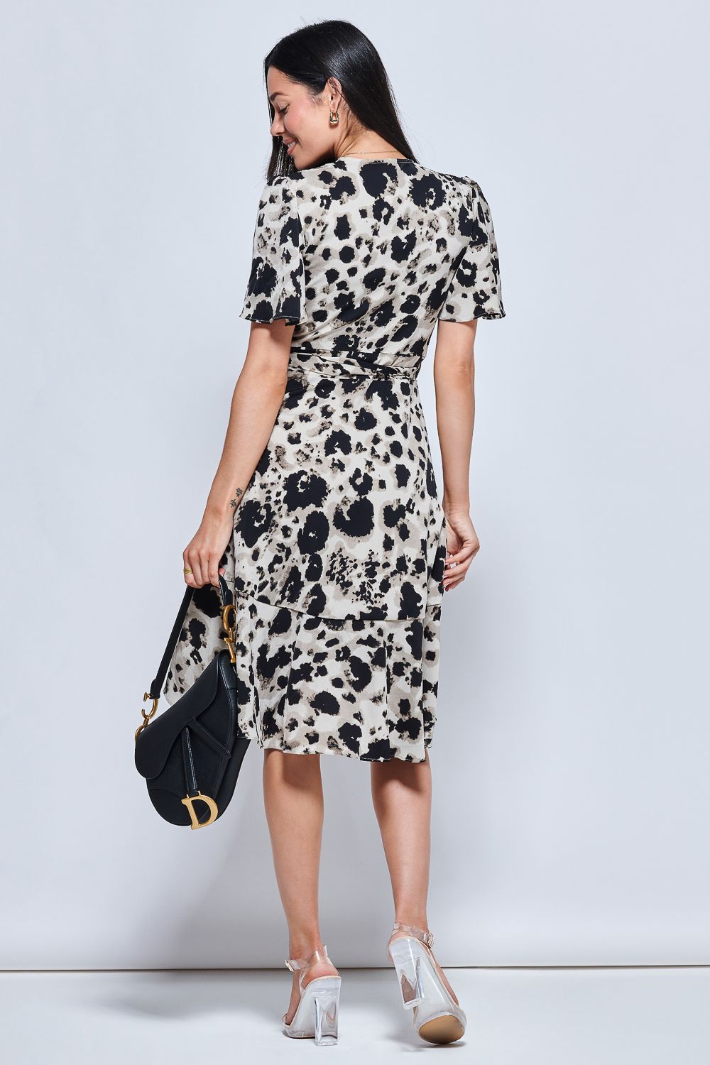 Jolie Moi Loretta Wrap Tie Waist Skater Dress
