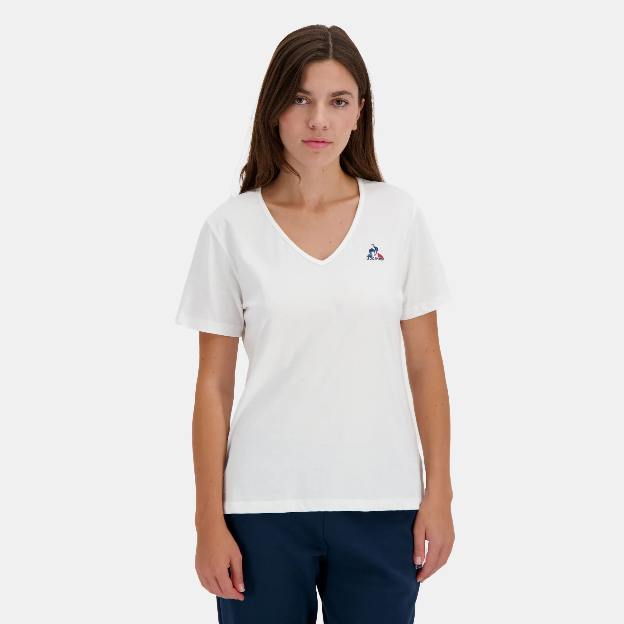 T-shirt Essentiel col v en jersey de coton