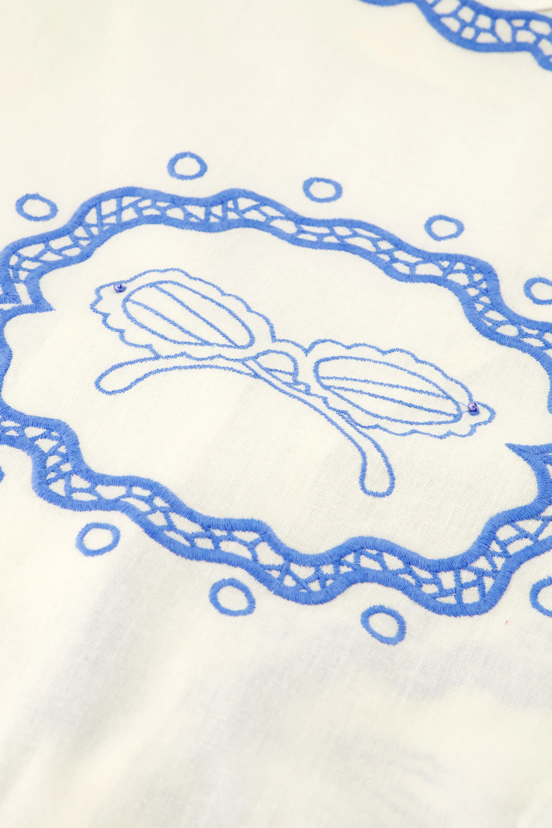 Serviette Blouse | Cosy White/Blue
