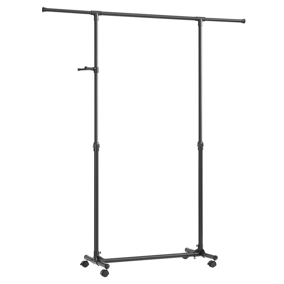 Kledingrek met wielen - Kledingrek - Verstelbaar - 97-165 cm - Zwart