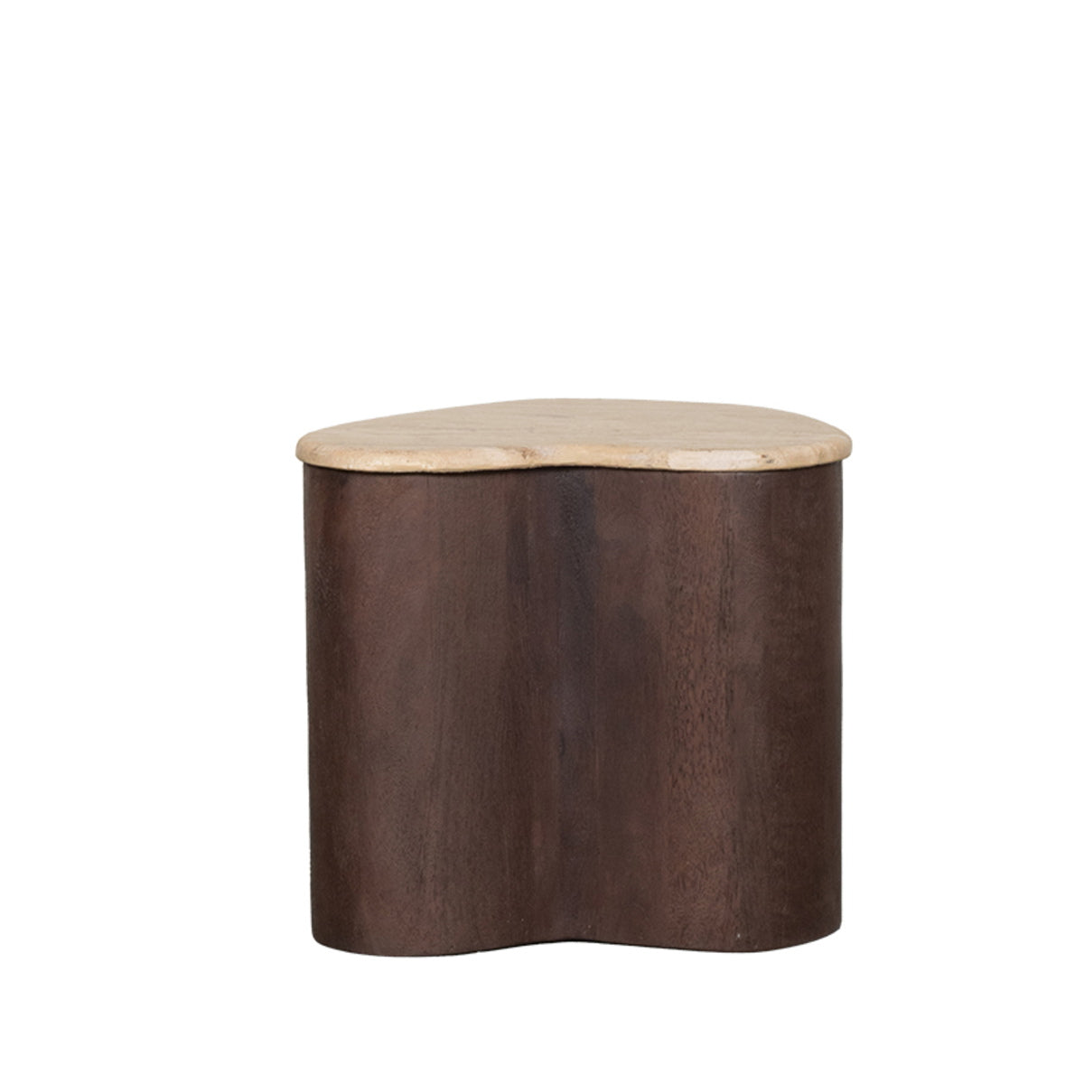 LABEL51 Salontafel Davi - Travertin/Hout - 40x30x45cm