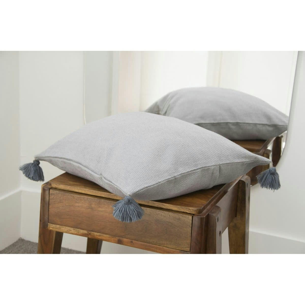 STOCKHOLM - Housse de coussin carré coton  50x50 gris moyen