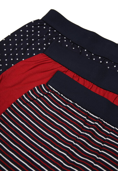 Mens 3pk Red Spot Print Loosefit Boxers