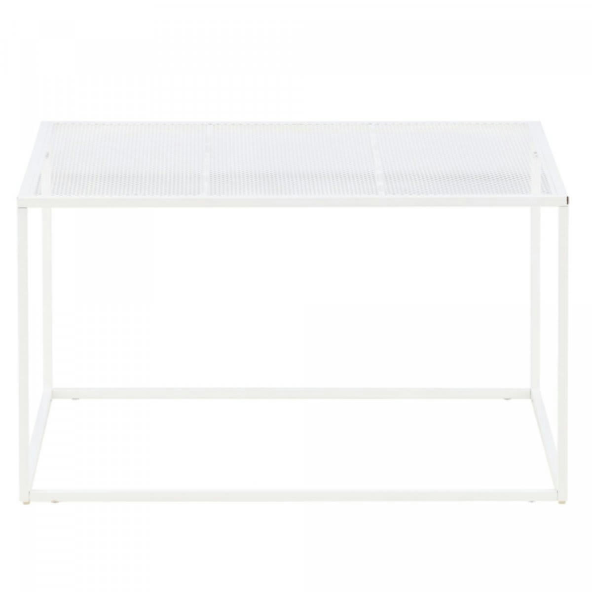 NETIA - Table basse moderne en métal blanc