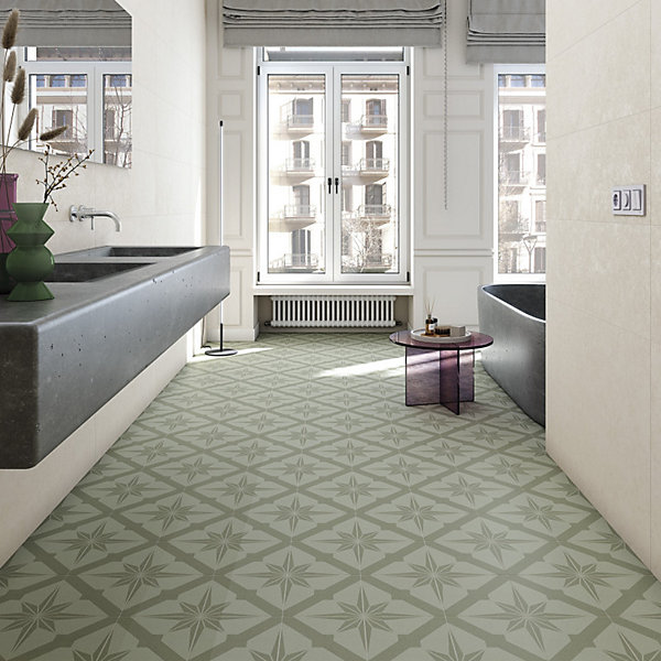 Carrelage intérieur / extérieur effet ciment 20x20 cm BALI Bangli turquesa