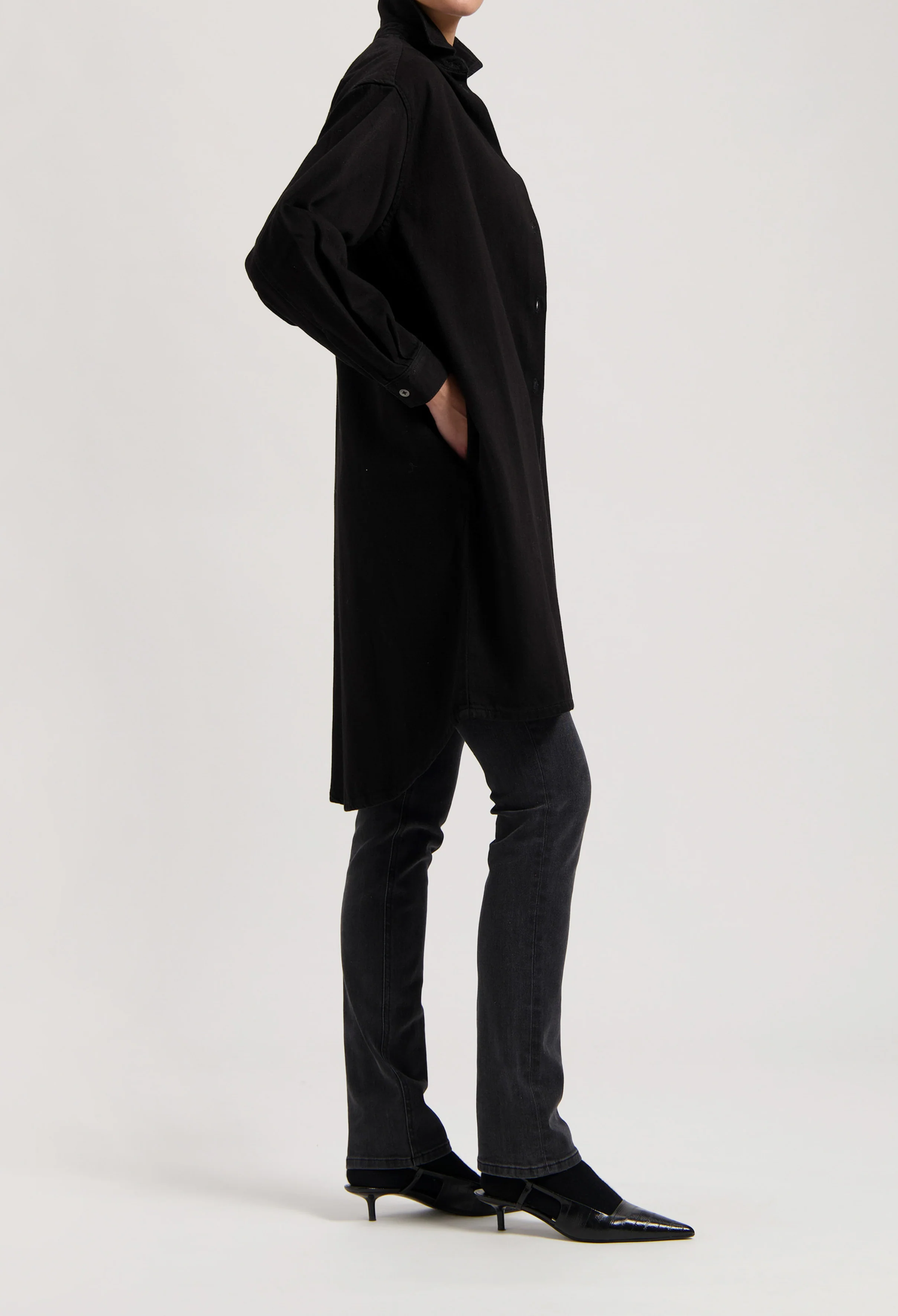 Ella Denim Dress - BlackDip