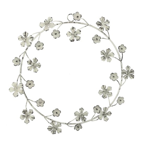 White Flower Hanging Wreath 30cm