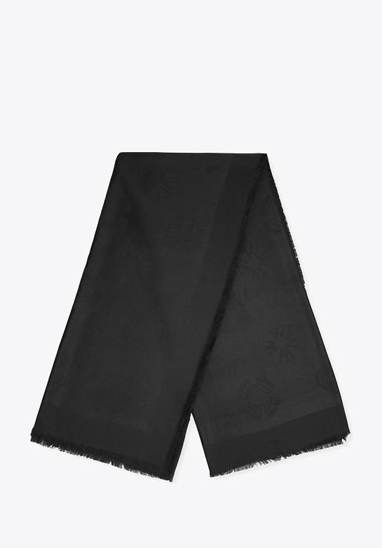 Damska chusta z bambusem w monogram czarna