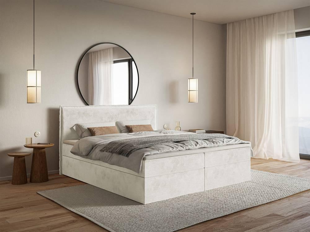Boxspring Esmay velvet met opbergruimte en topper 180 x 200 cm