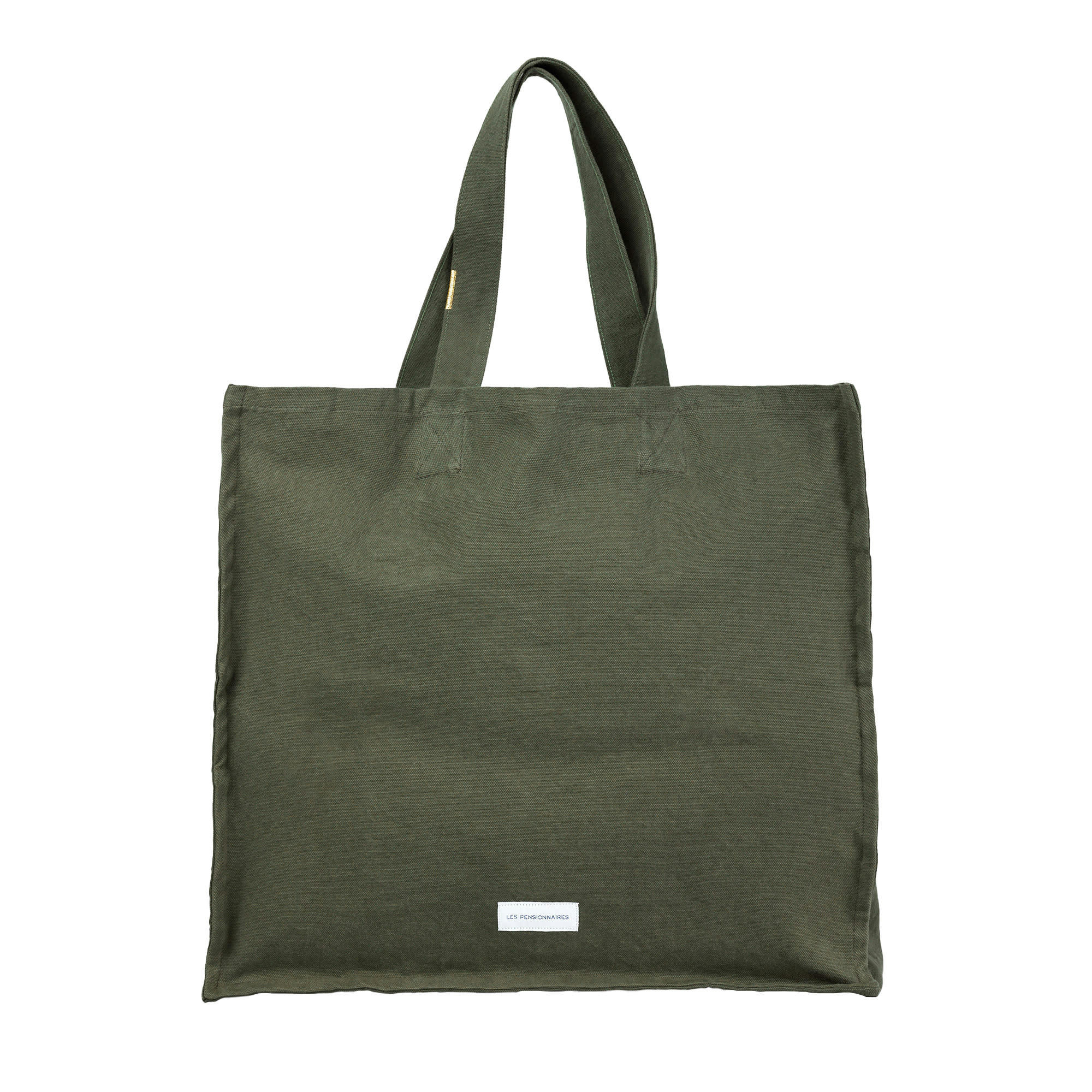 - Grand cabas en toile de coton bio vert câpre