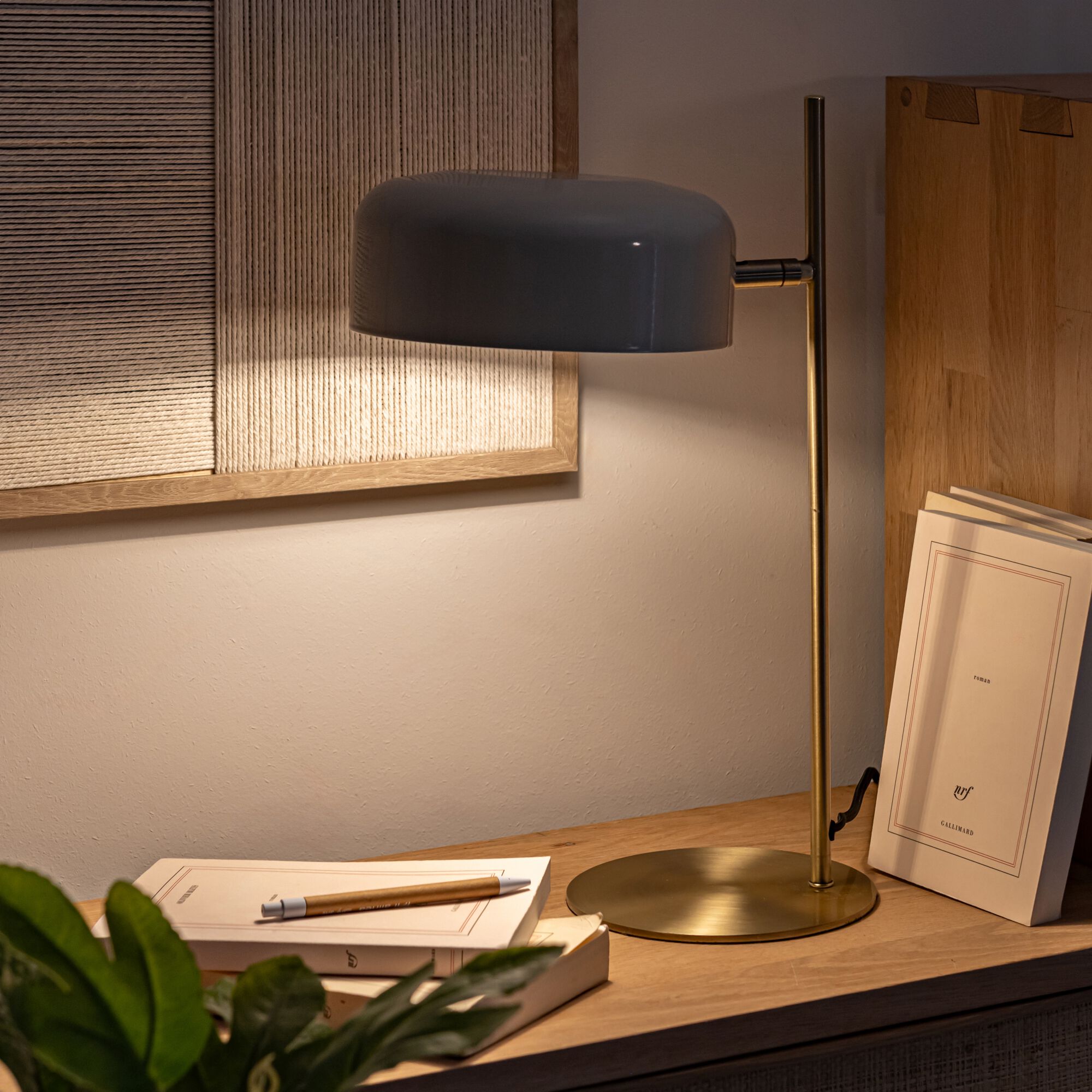 ORTA - Lampe électrifiée en acier H44,5cm - doré et beige