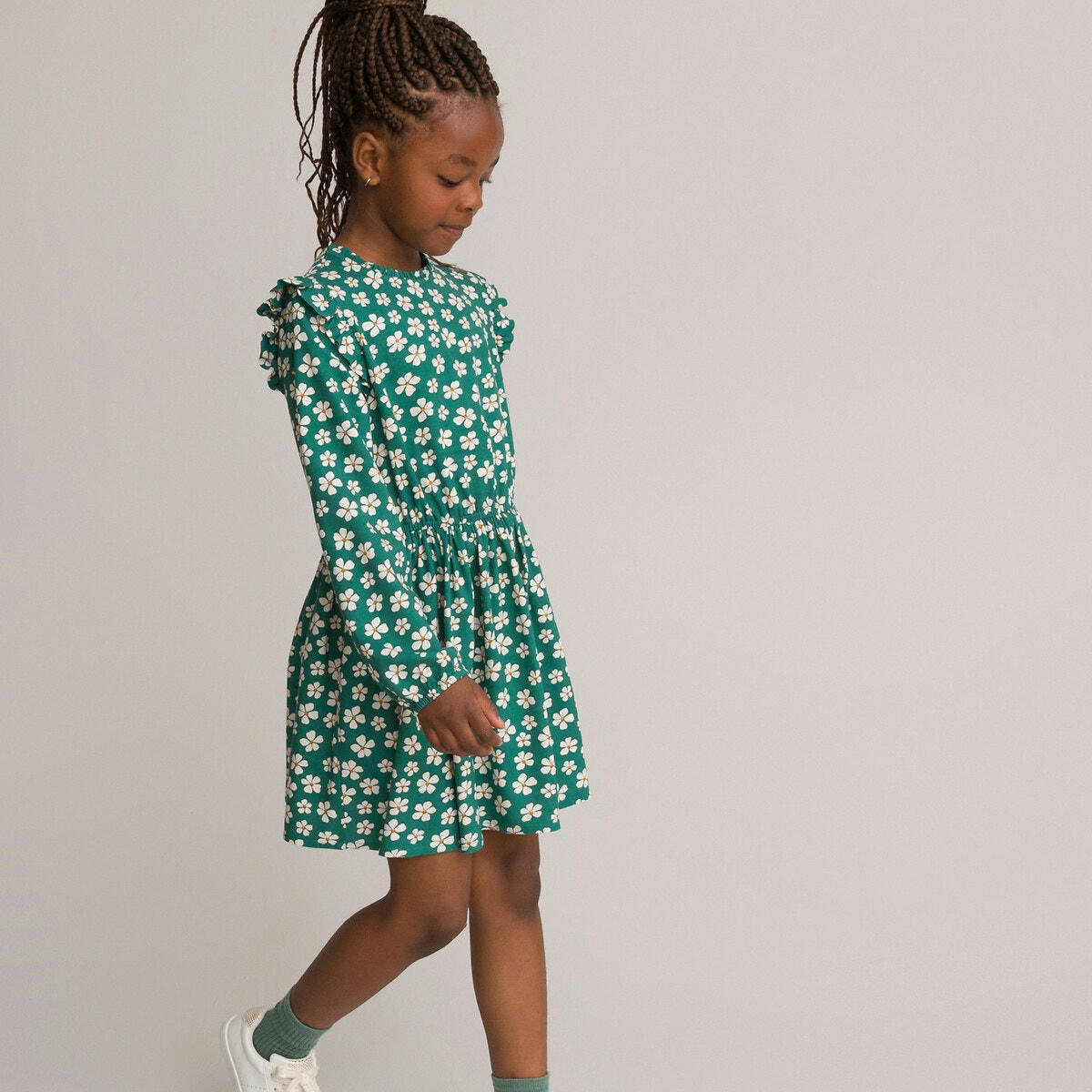 Robe manches longues imprimé fleurs