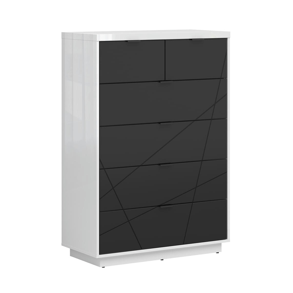 - Commode 6 tiroirs noir et blanc