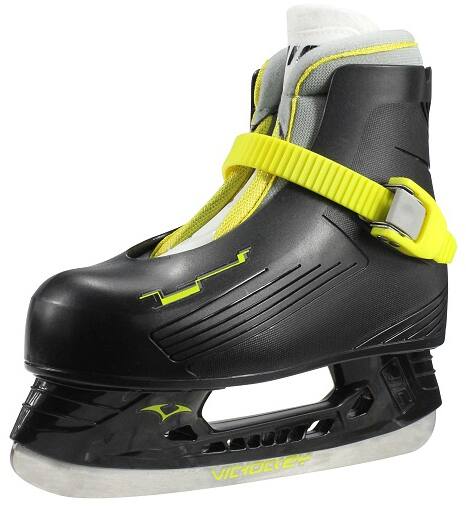 VIC Lil' Pro Recreational Ice Skates, Youth, Black/Yellow, Assorted Sizes