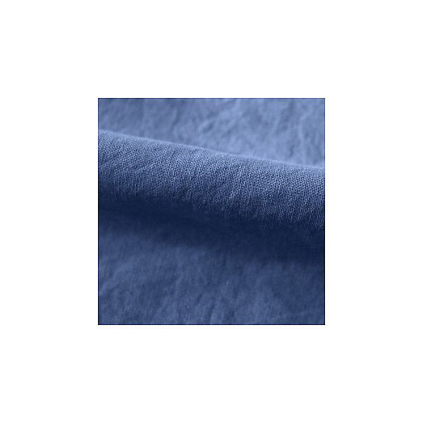 Drap housse Palace pur coton teint lavé 63 fils/cm² Vent du sud - Palace Indigo - 90 x 190 cm bonnet de 30 cm