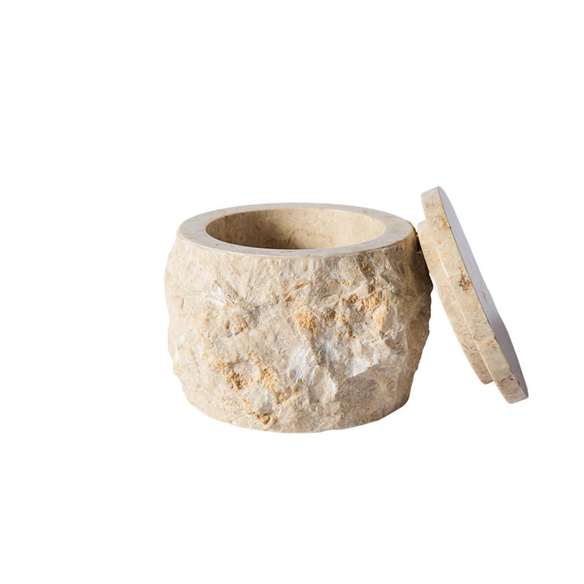 Muubs - Batu Krug mit Deckel, Ø 13 x 11 cm, creme
