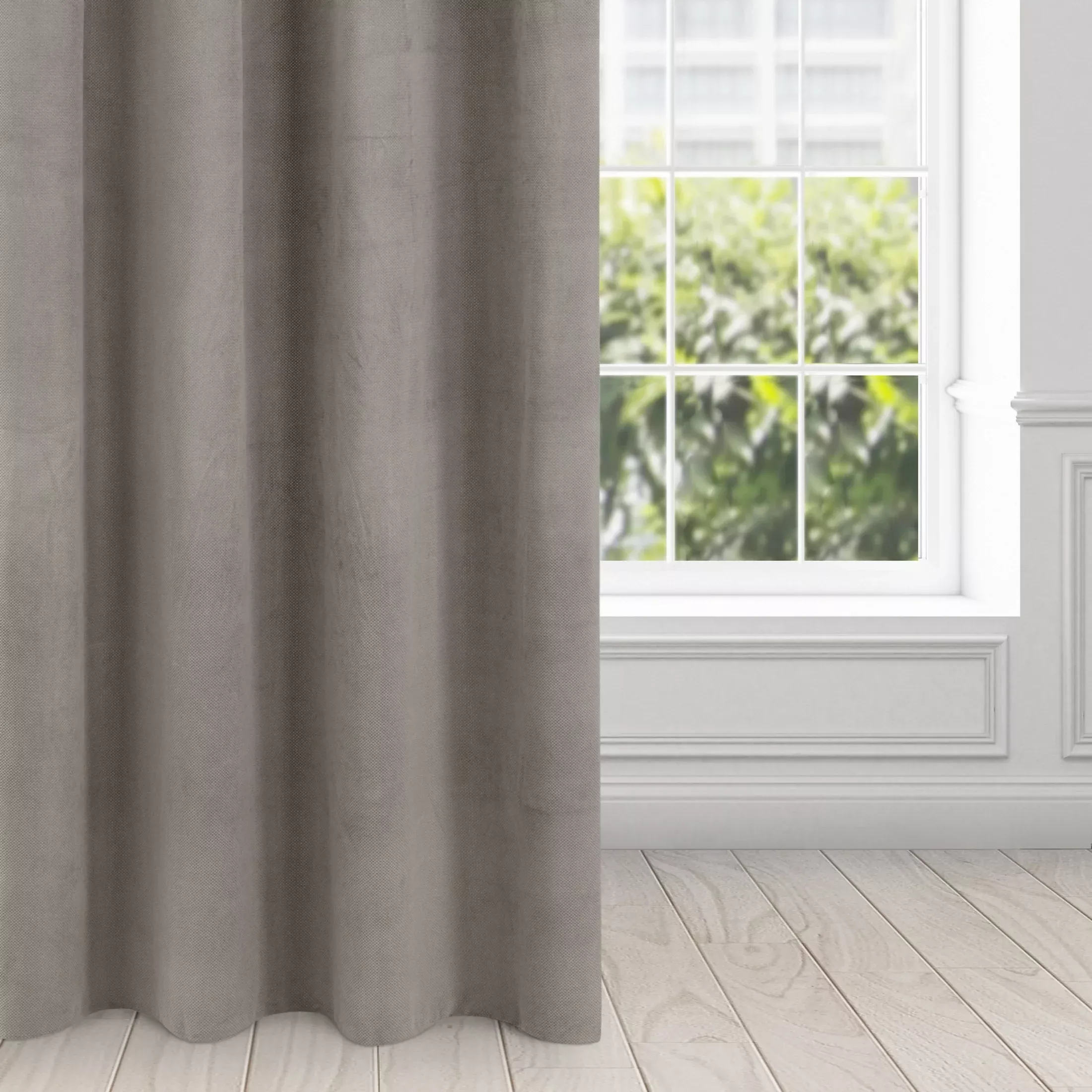 Zasłona popielata z matowego welwetu 140x250 cm przelotka - MILO