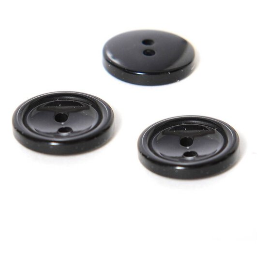 Hemline Black Basic Knitwear Button 3 Pack