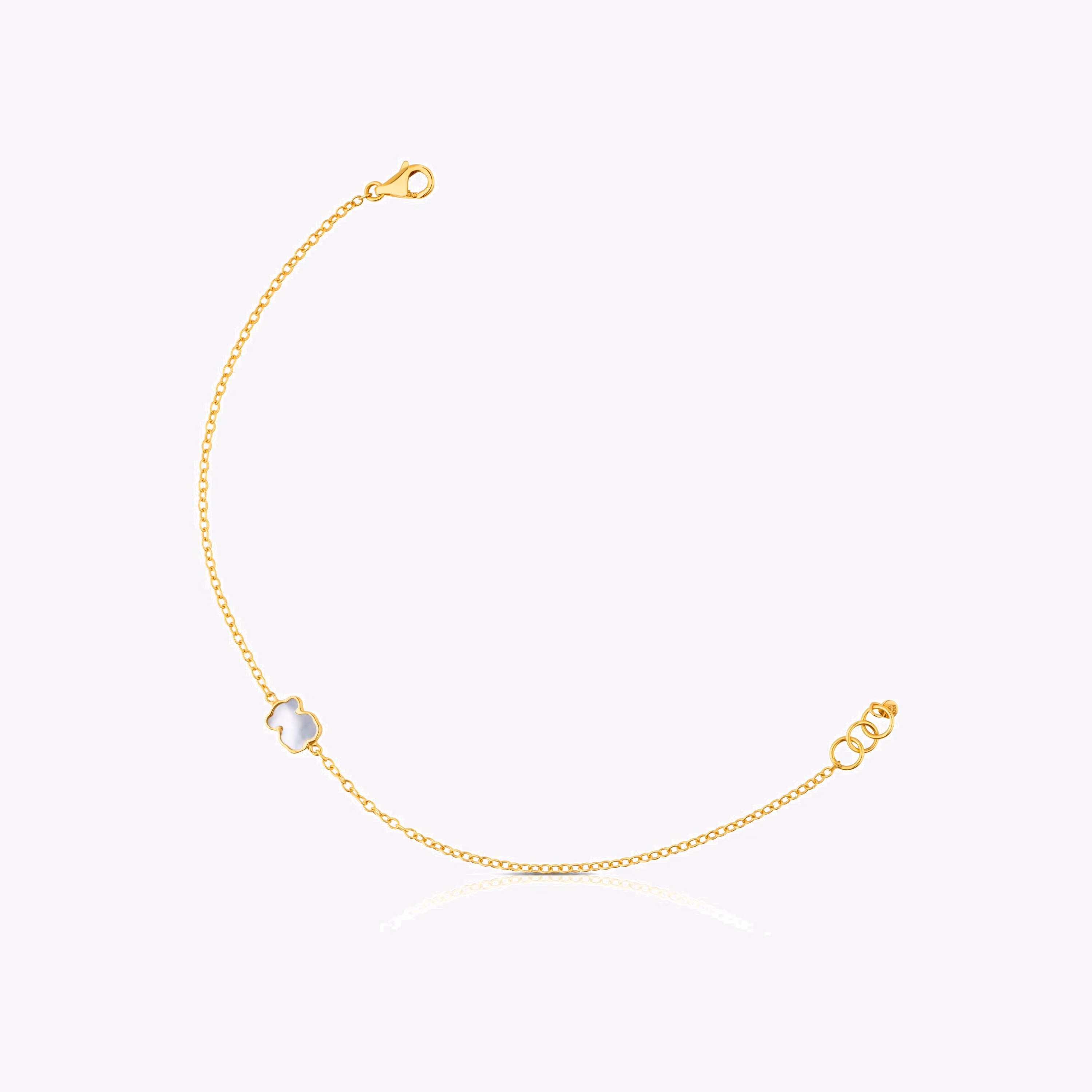 Pulsera oso de oro y nácar XXS