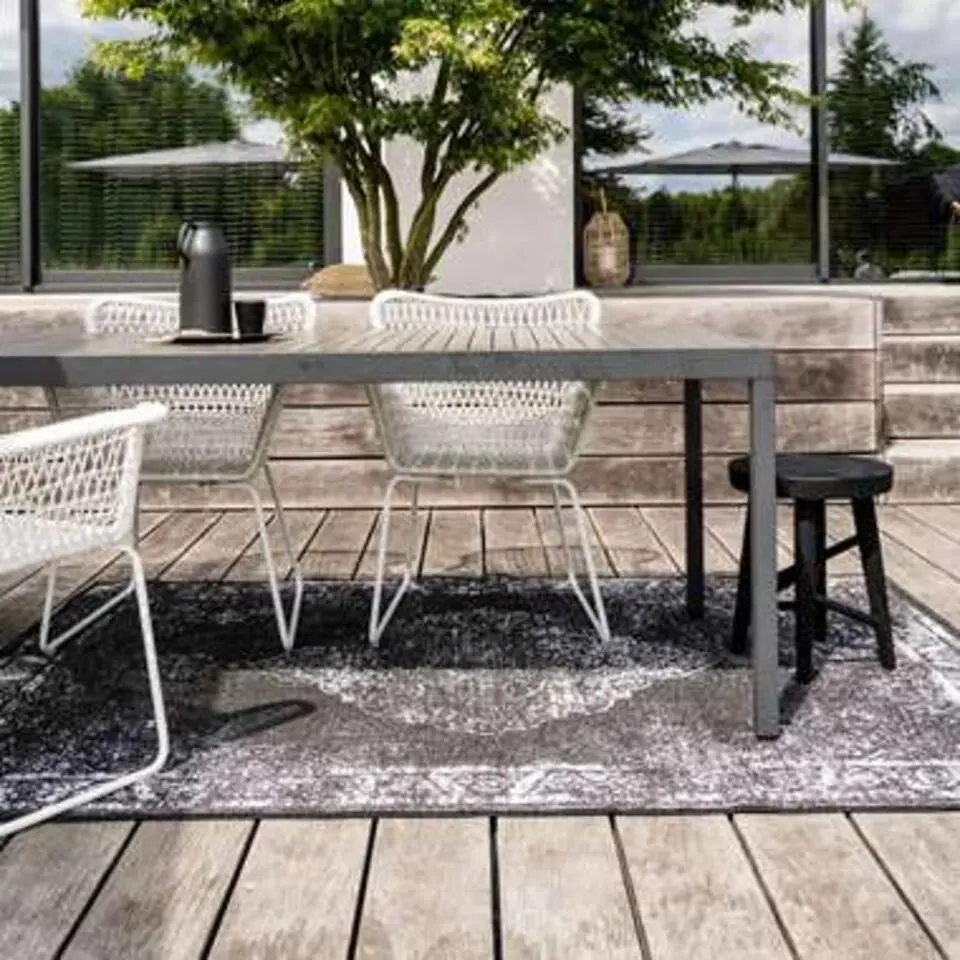 Eva Interior Buiten vloerkleed - Sage- Zwart - 200x290 cm