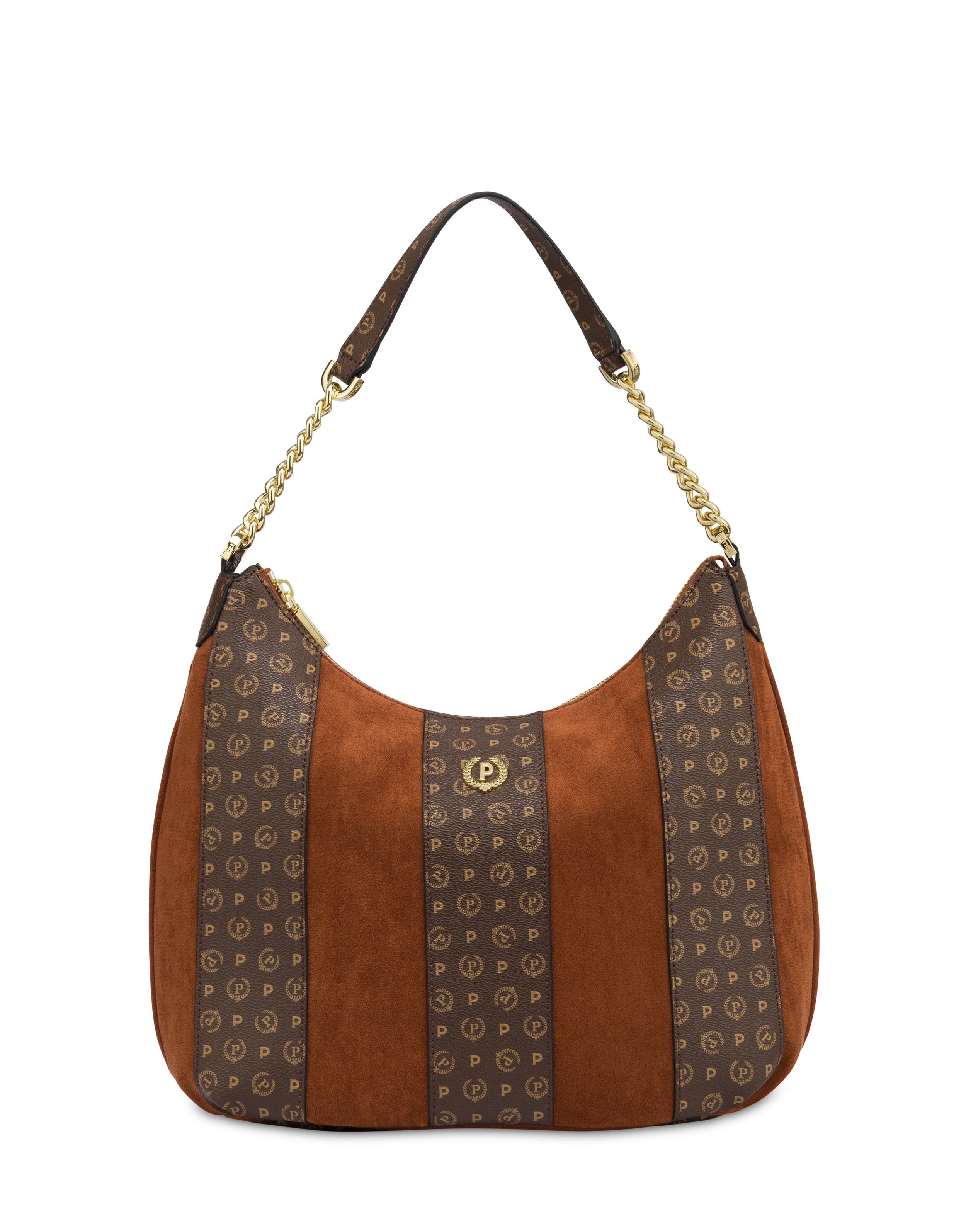 Borsa A Spalla Interplay In Fabric Suede Ed Heritage Pvc Tan/marrone