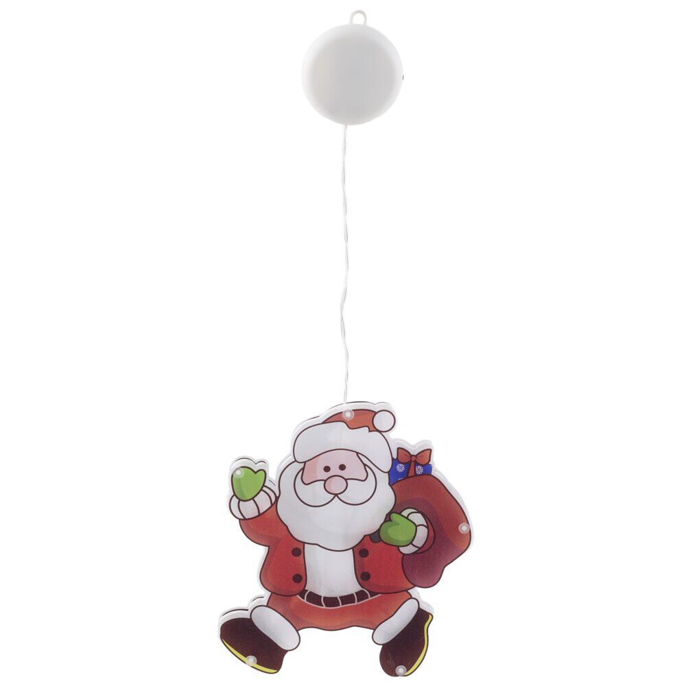 Décoration de fenêtre Père No&euml;l lumineux LED à suspendre H20cm