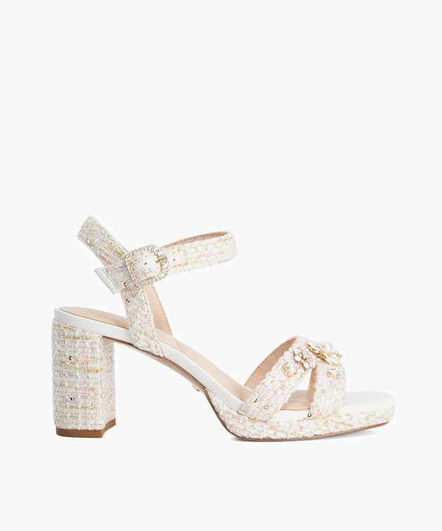 Manifests Multi - Floral Embellished Boucle Platform Sandals