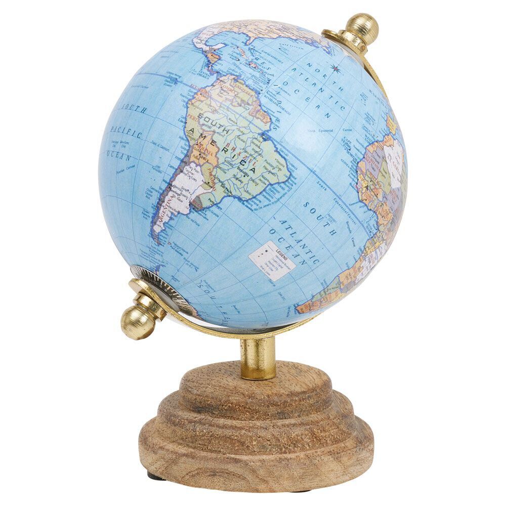 Globe terrestre déco en bois