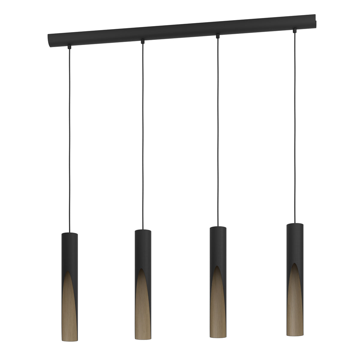 EGLO hanglamp Barbotto - gu10 - 92,5 cm - zwart/bruin - staal