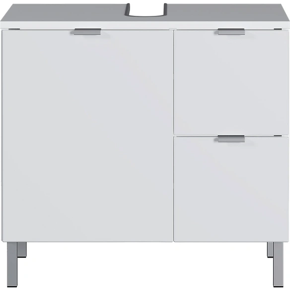 Waschbeckenunterschrank BxHxT: 60 x 56 x 34 cm, weiß/weiß Hochglanz