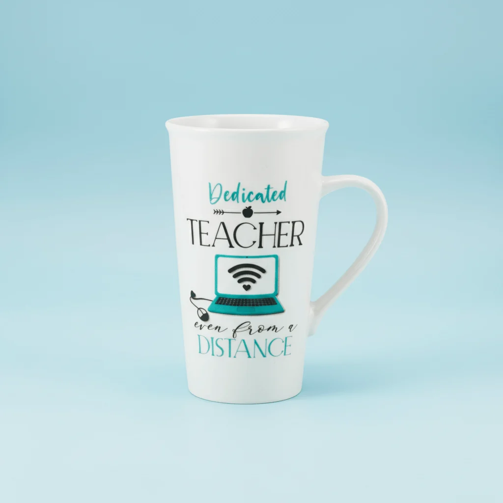 Sentiment Mugs Dedicated Teacher From Distance Latte Mug