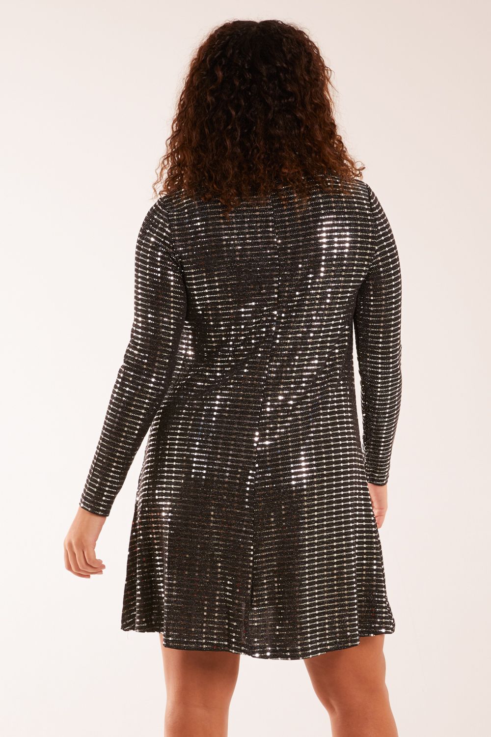 Blue Vanilla Long Sleeve Mirrored Swing Dress