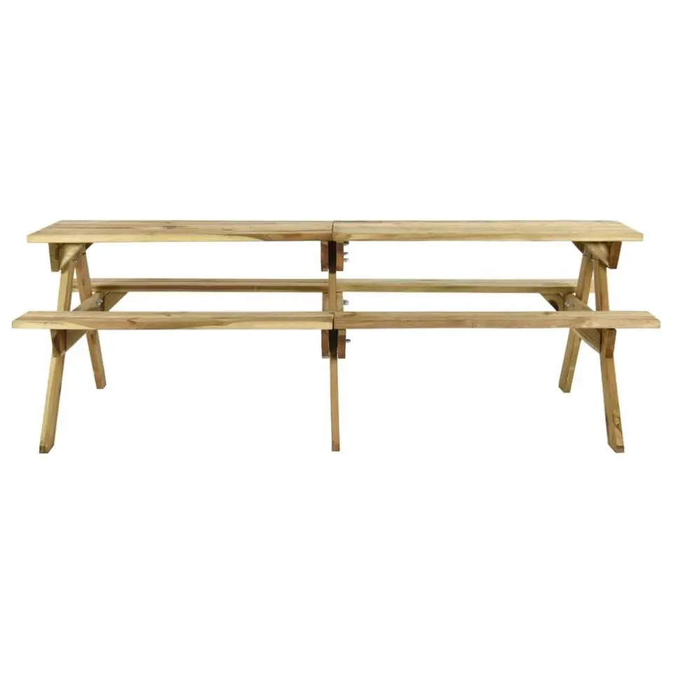vidaXL - Picknicktafel Met Bank - Bruin - Grenenhout - 220 x 122 x 72 cm