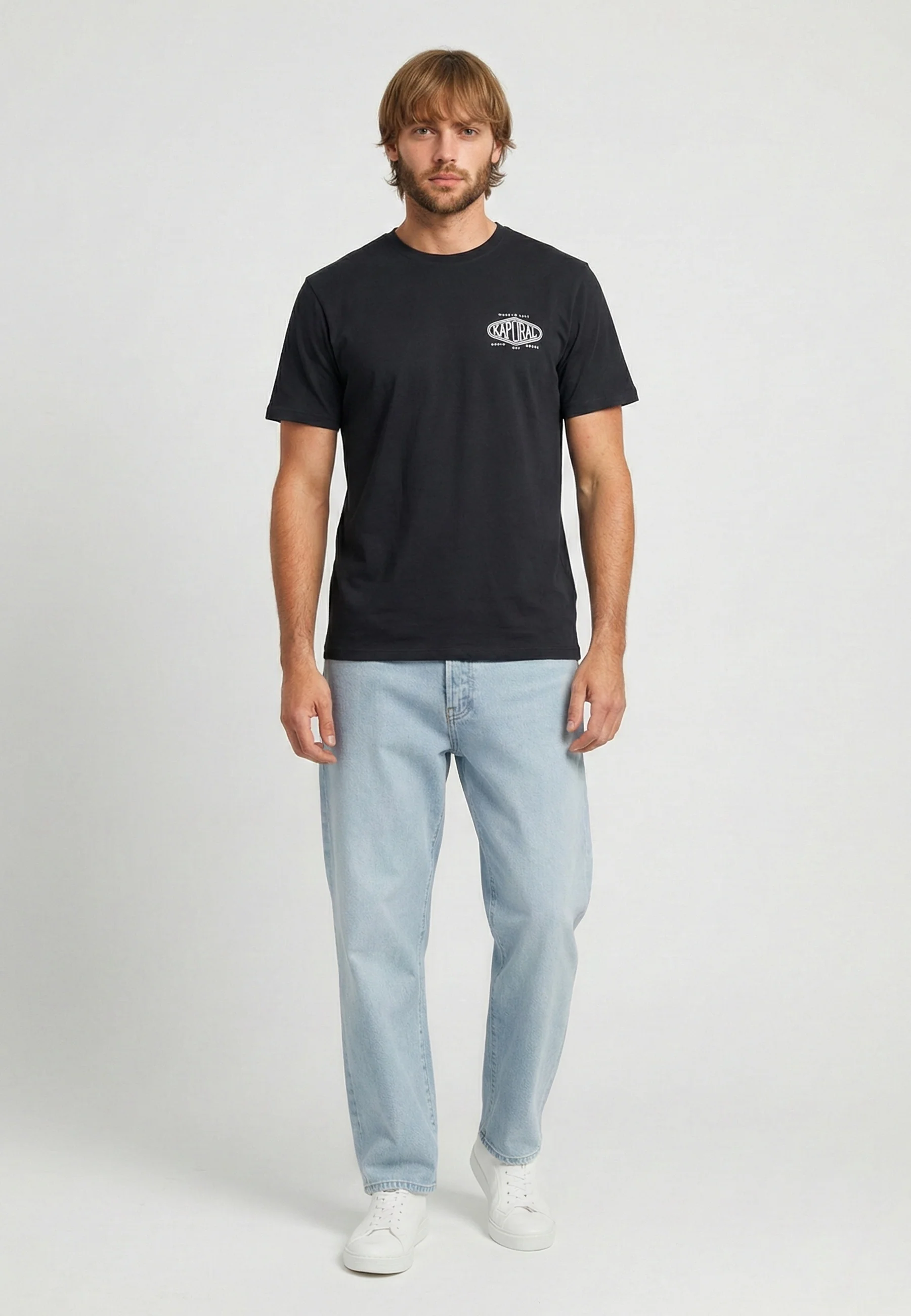 T-shirt manches courtes regular noir coton VADI
