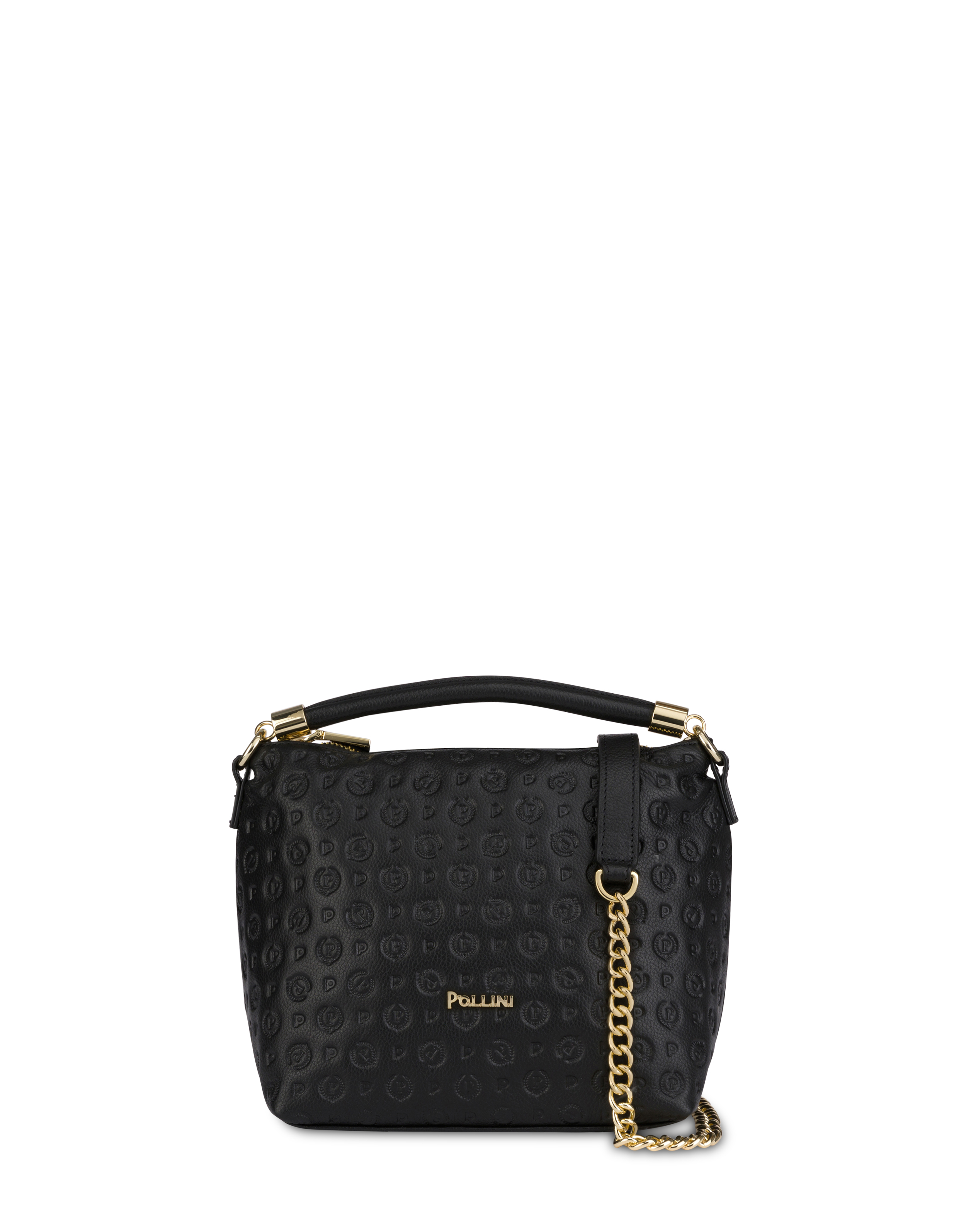Borsa A Mano Heritage Logo Embossed Nero