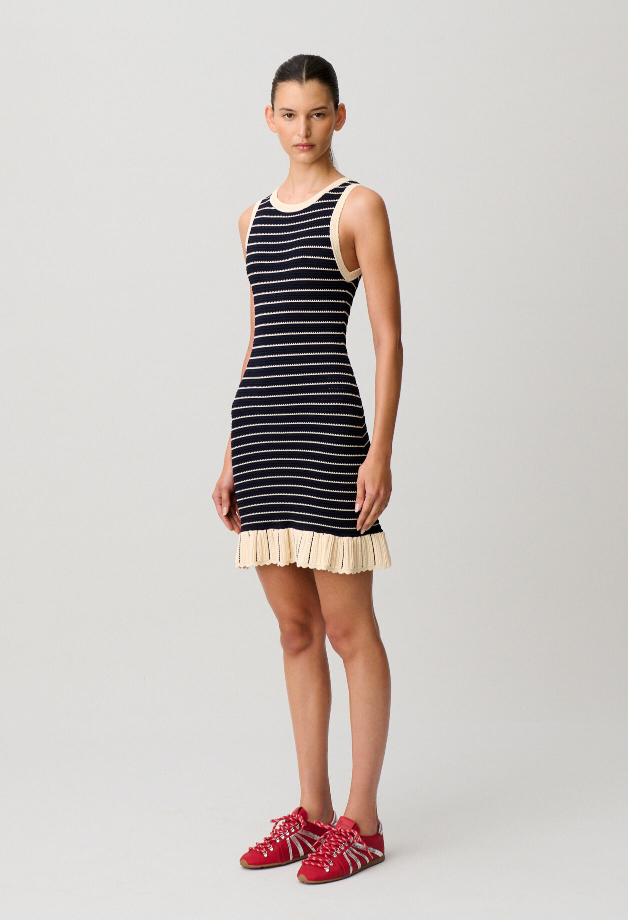 Robe rayée courte