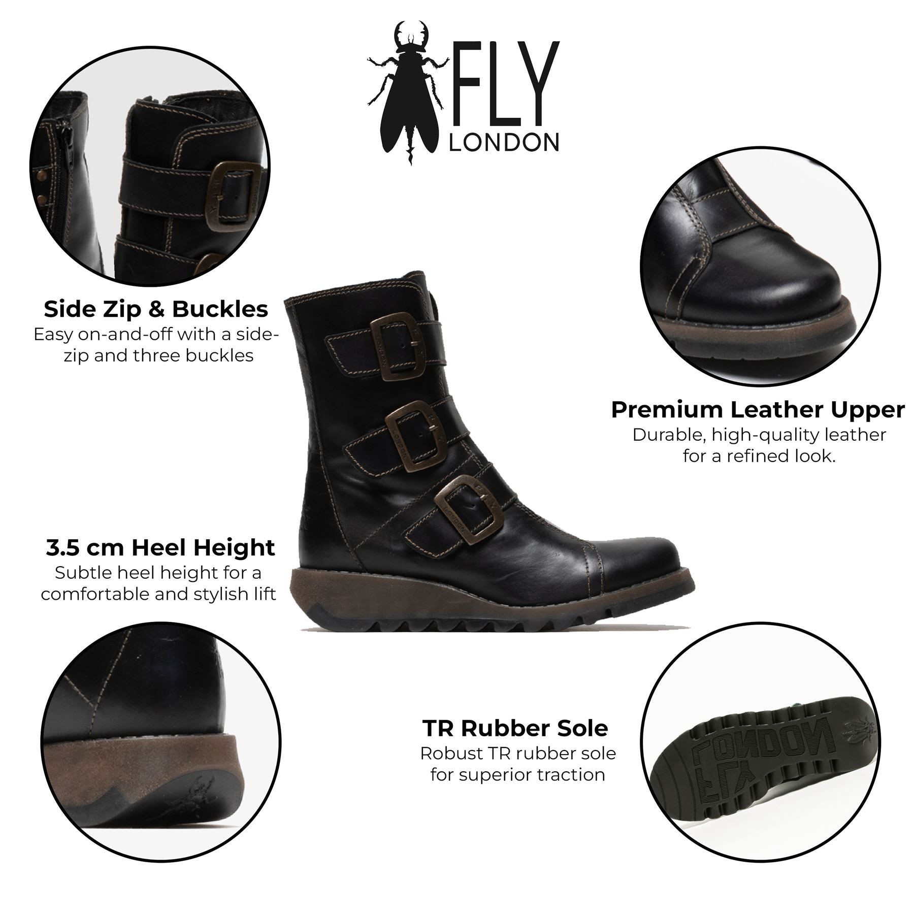 Infinity Leather SCOP110 Chelsea Leather Ankle Zip Biker Boots