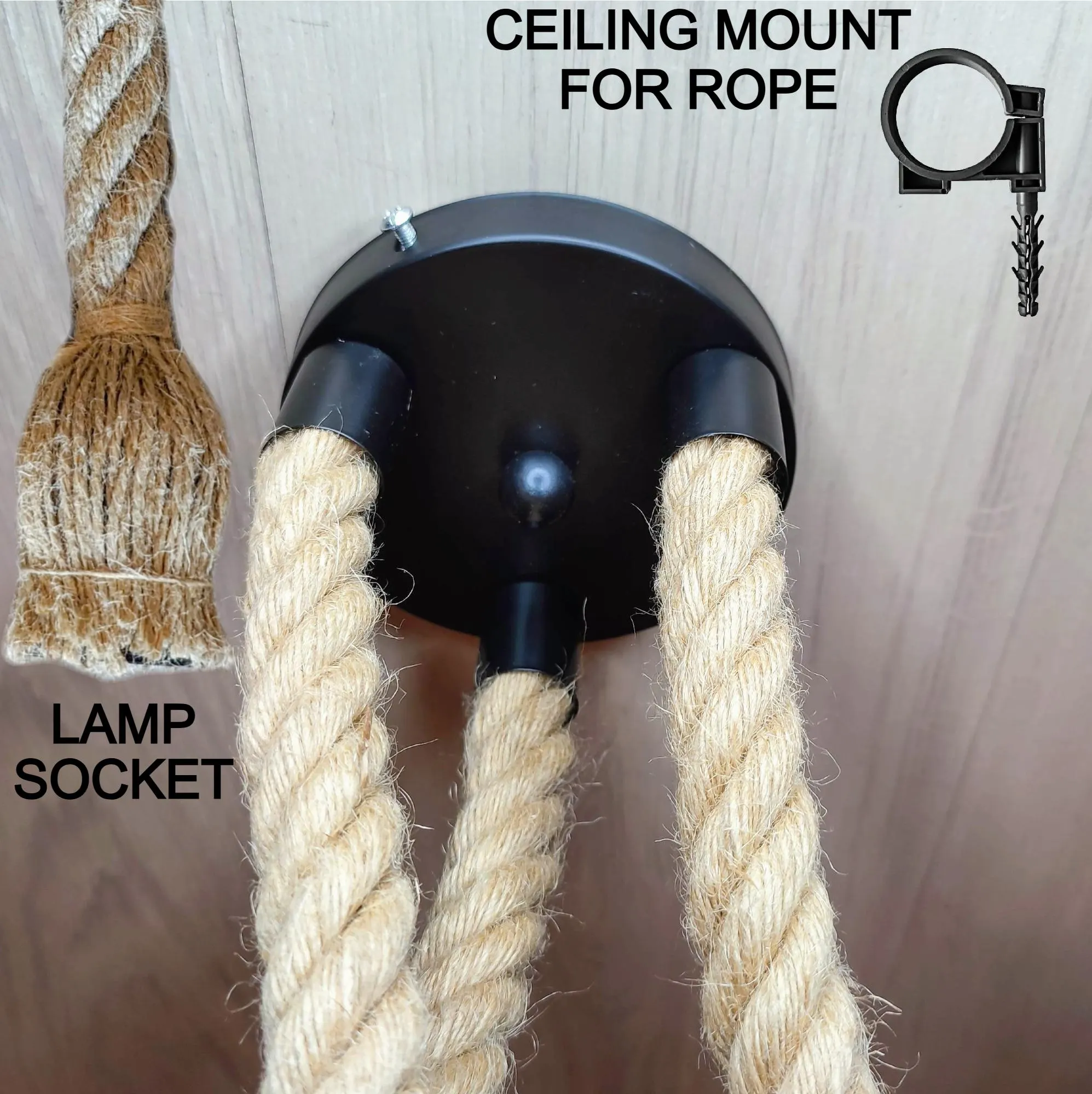 Thick Rope Pendant Chandelier Hemp Rope Light Multi Arm Rope Pendant Light Electric Rope Cord Chandelier Rope Lamp Nautical Lamp Electric