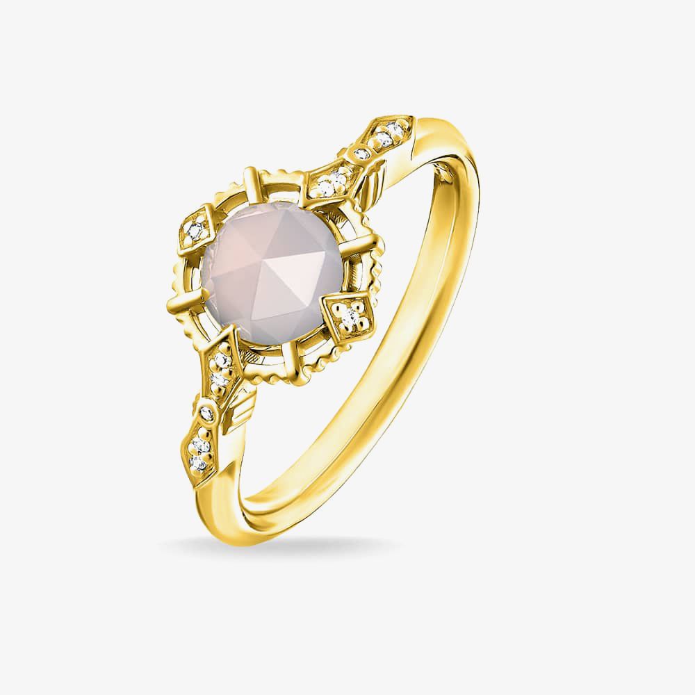THOMAS SABO Gold Plated Agate Ring