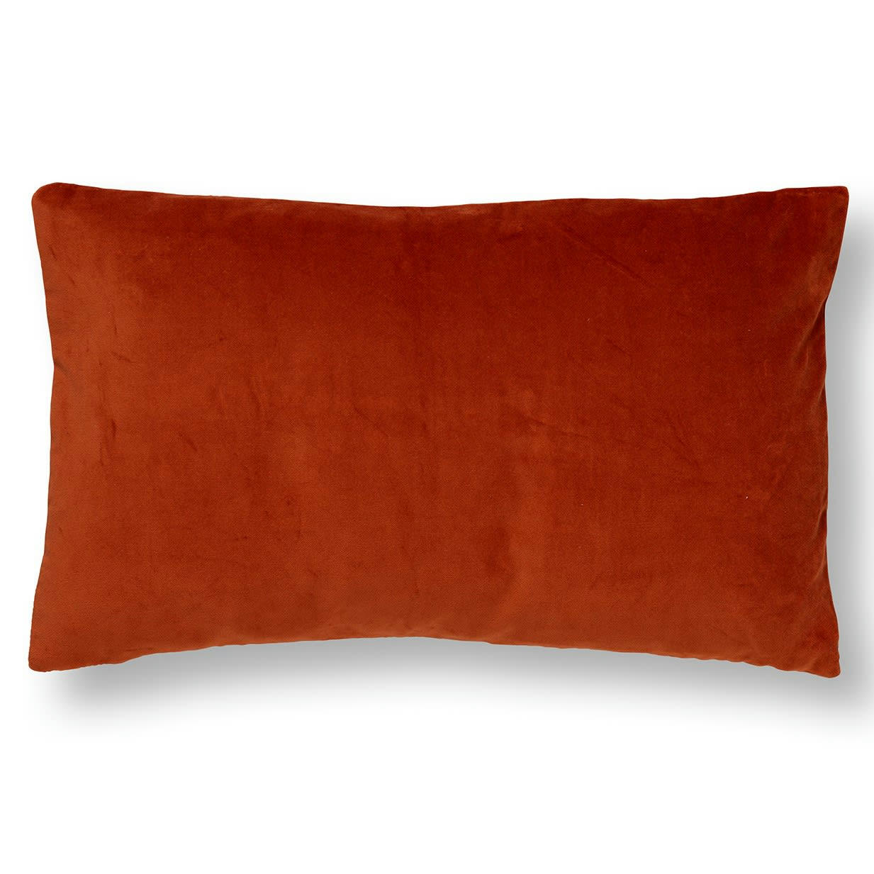 PIPPA - Coussin - orange en velours 30x50 cm avec motif rayé
