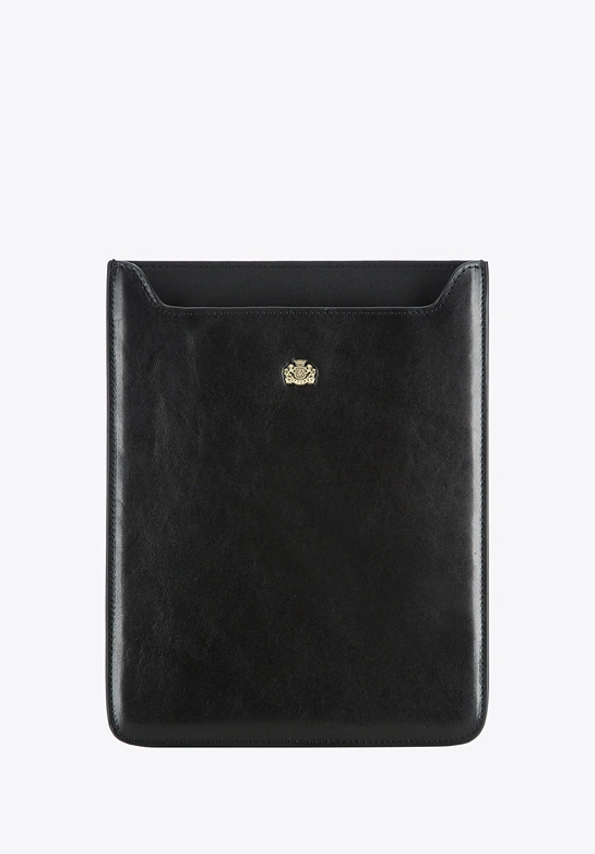 Etui na tablet skórzane z herbem czarne