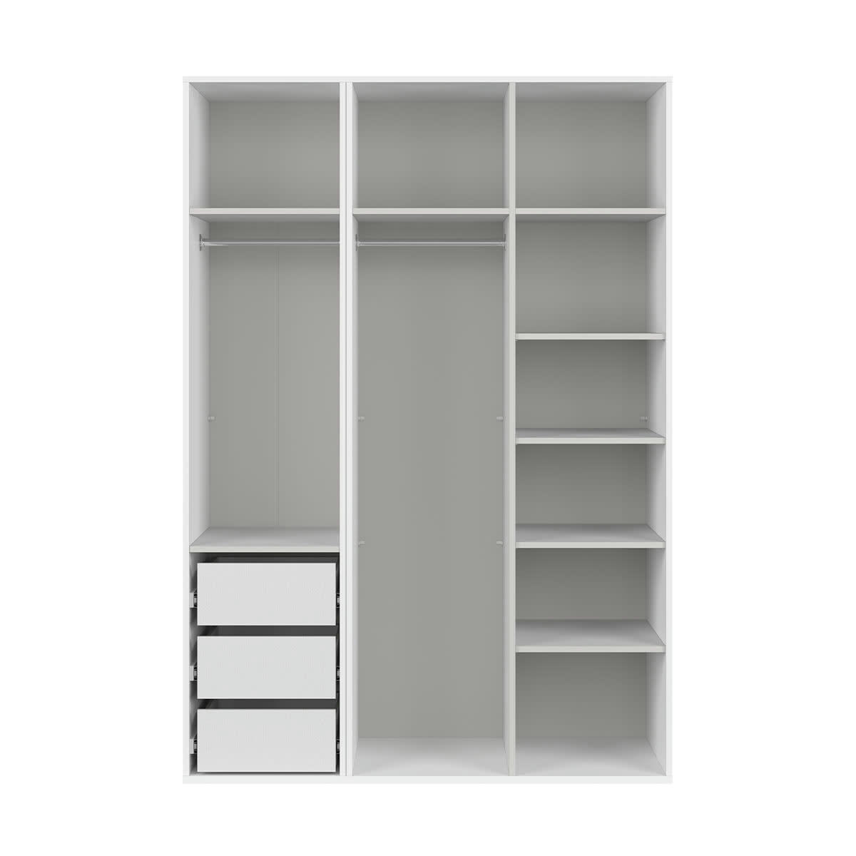 - Armoire 3 portes L150 x H218 cm stratifiés blanc