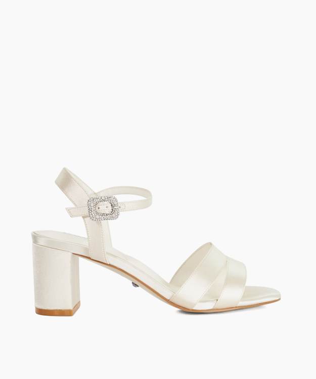 Marital Ivory - Block Heel Bridal Sandals